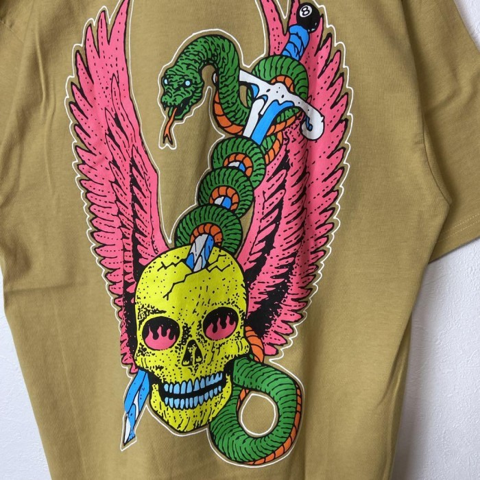 STUSSY dragon print T-shirt size M 配送A バックプリント　ドラゴン　賢者　剣城　スカル | Vintage.City 古着屋、古着コーデ情報を発信