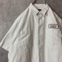STUSSY stripe patch work shirt size XL 配送A　ワークシャツ　ワッペン　ストライプ | Vintage.City 古着屋、古着コーデ情報を発信