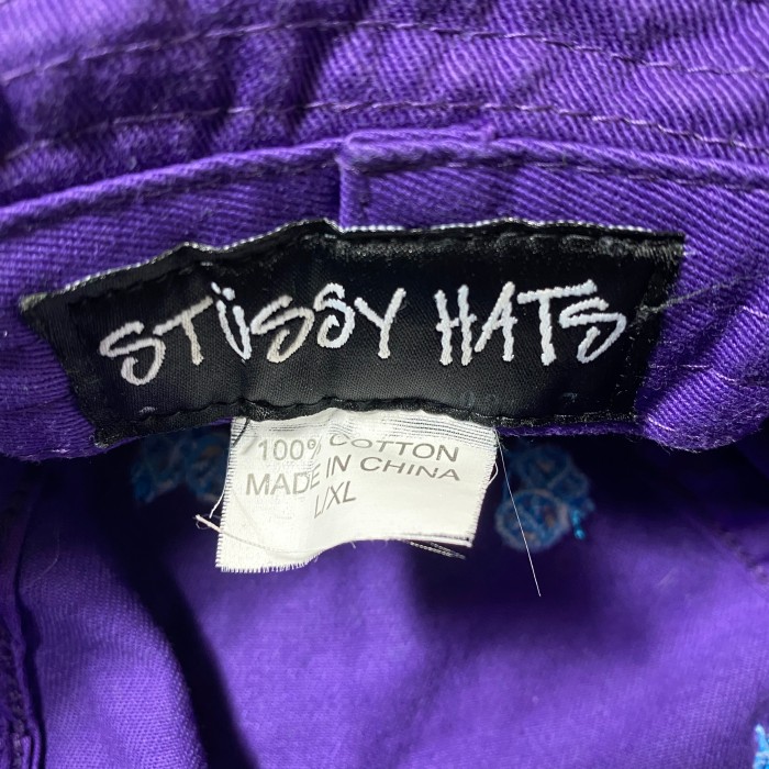 stussy　ステューシー　刺繍ランダムロゴ　パープル　バケットハット | Vintage.City 古着屋、古着コーデ情報を発信