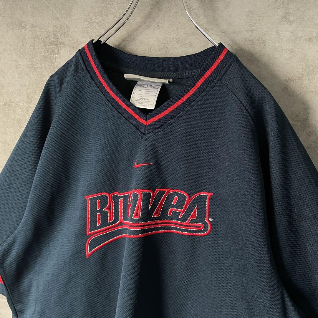 NIKE MLB Atlanta Braves game ringer T-shirt size L 配送B ナイキ