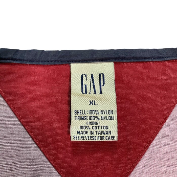 90s OLD GAP Red × Navy bi-color nylon anorak parka | Vintage.City 古着屋、古着コーデ情報を発信