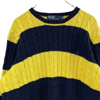 Ralph Lauren ニットセーター XL 刺繍ロゴ ワンポイント ボーダー | Vintage.City 古着屋、古着コーデ情報を発信