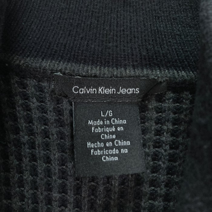 90s Calvin Klein Jeans zip-up switching knit jacket | Vintage.City 빈티지숍, 빈티지 코디 정보