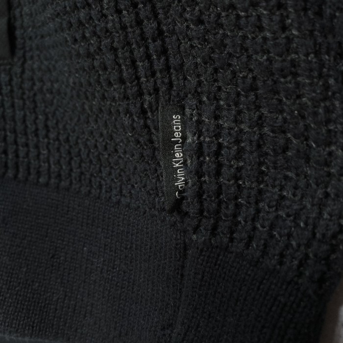 90s Calvin Klein Jeans zip-up switching knit jacket | Vintage.City 빈티지숍, 빈티지 코디 정보