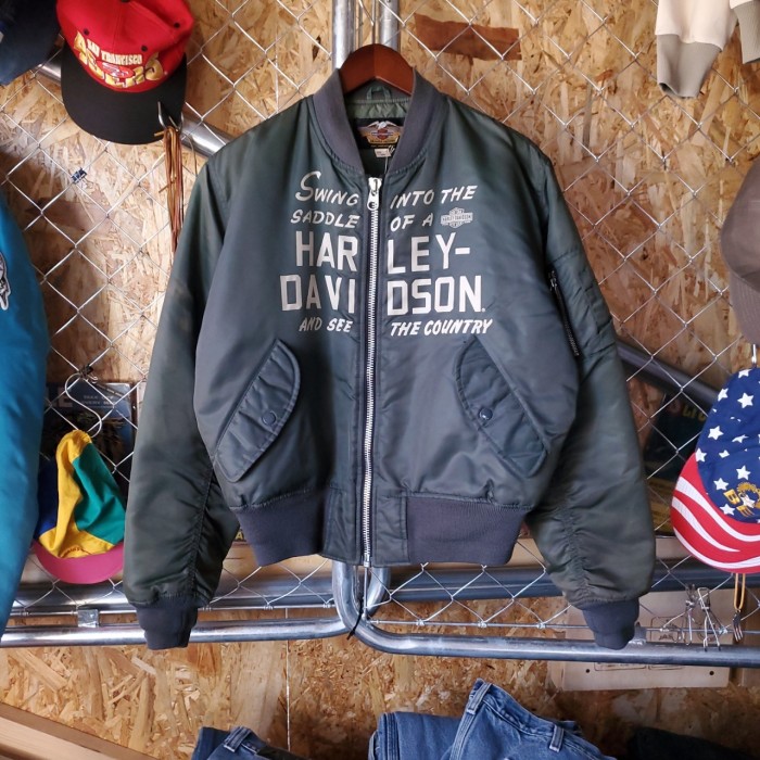 HARLEY-DAVIDSON  ハーレーダビッドソン　90s ヴィンテージ　MA-1 ブルゾン　中綿ジャケット　ナイロンジャケット　ミリタリージャケット　アメカジ　ストリート　古着 | Vintage.City 古着屋、古着コーデ情報を発信