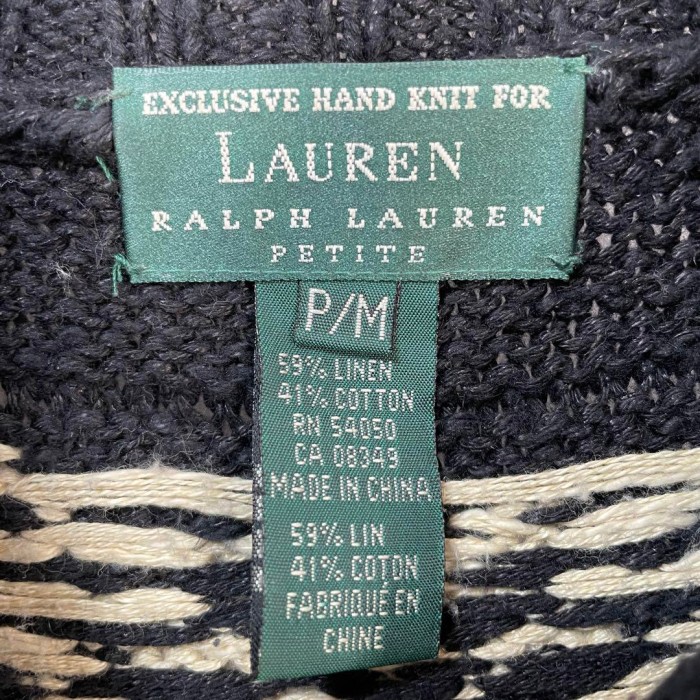 LAUREN Ralph Lauren half button Nordic knit size M 配送C ラルフローレン　ハーフボタン　ノルディック　ニット　リネン混 | Vintage.City 古着屋、古着コーデ情報を発信