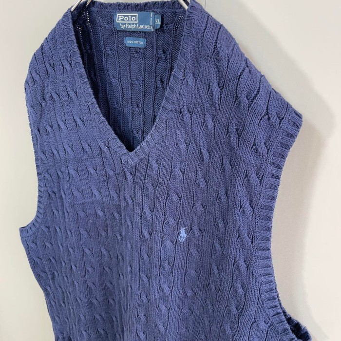 Ralph Lauren cable knit vest size XL 配送C　ラルフローレン　ケーブルニット　チルデンニット　ベスト　刺繍ロゴ | Vintage.City 빈티지숍, 빈티지 코디 정보