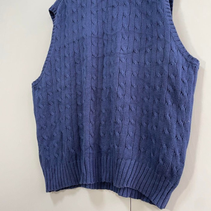 Ralph Lauren cable knit vest size XL 配送C　ラルフローレン　ケーブルニット　チルデンニット　ベスト　刺繍ロゴ | Vintage.City 빈티지숍, 빈티지 코디 정보