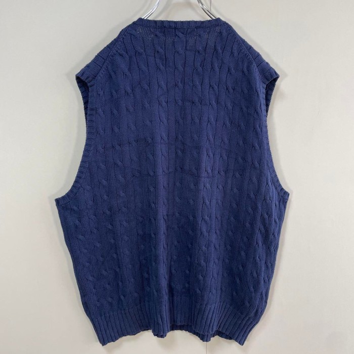 Ralph Lauren cable knit vest size XL 配送C　ラルフローレン　ケーブルニット　チルデンニット　ベスト　刺繍ロゴ | Vintage.City 古着屋、古着コーデ情報を発信