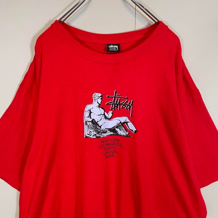 STUSSY -david- print T-shirt size L,XL 配送C ステューシー　ダヴィデ像　オーバーサイズ　メキシコ製 | Vintage.City 古着屋、古着コーデ情報を発信
