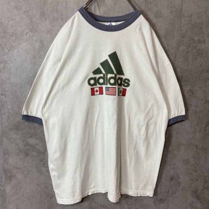 adidas 90's usa製 big logo ringer t-shirt size XL 配送A ビッグロゴ　リンガーTシャツ　90's | Vintage.City 빈티지숍, 빈티지 코디 정보
