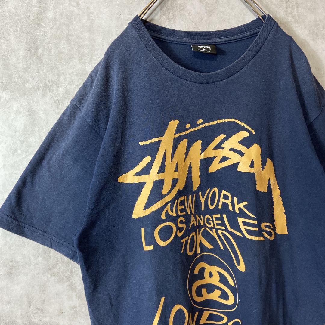 STUSSY world tour logo T-shirt size M 配送A ステューシー ワールド