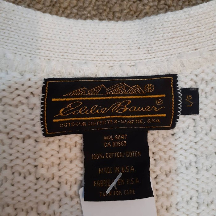 80s Eddie Bauer cotton knit cardigan(made in USA) | Vintage.City 古着屋、古着コーデ情報を発信