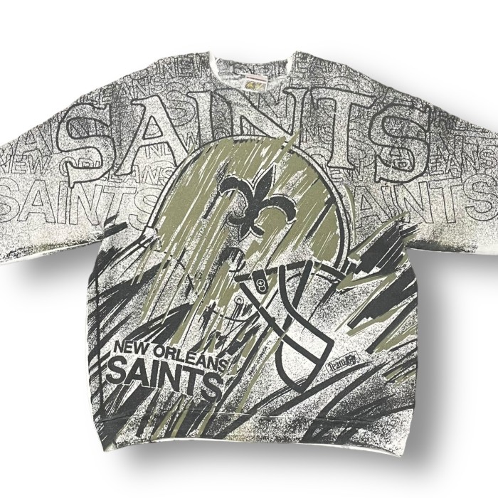 90’s “NEW ORLEANS SAINTS” Team Print Sweat Shirt「Made in USA」 | Vintage.City Vintage Shops, Vintage Fashion Trends
