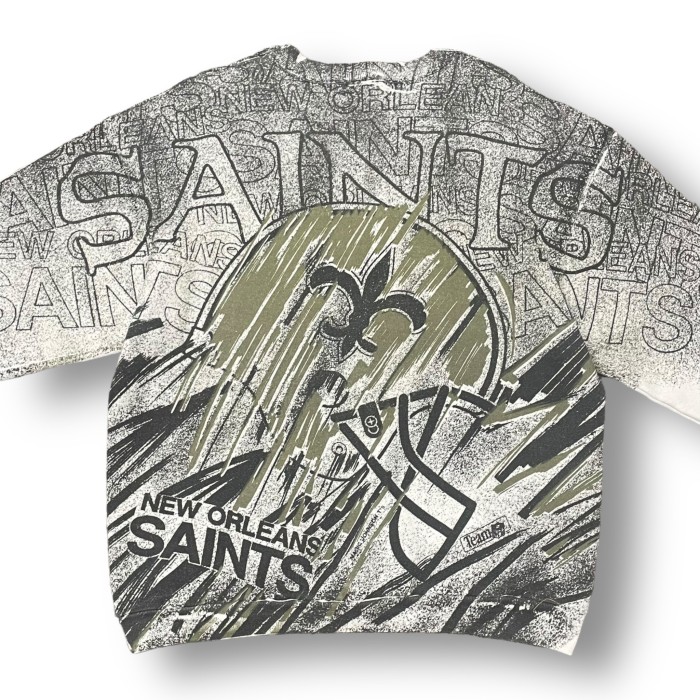 90’s “NEW ORLEANS SAINTS” Team Print Sweat Shirt「Made in USA」 | Vintage.City 古着屋、古着コーデ情報を発信