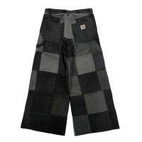 Carhartt / remake black wide denim pants カーハート リメイク ブラックデニム #E611 | Vintage.City 빈티지숍, 빈티지 코디 정보
