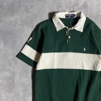 90's　ラルフローレン　ポロスポーツ　刺繍ワンポイント　ナンバリング　グリーン　ラガーシャツ | Vintage.City 古着屋、古着コーデ情報を発信