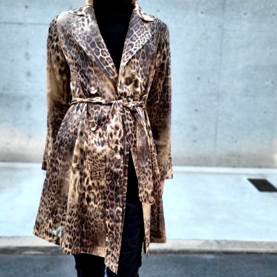 Vintage Leopard thin fabric coat ヴィンテージ レオパード コート ヒョウ柄 | Vintage.City 古着屋、古着コーデ情報を発信
