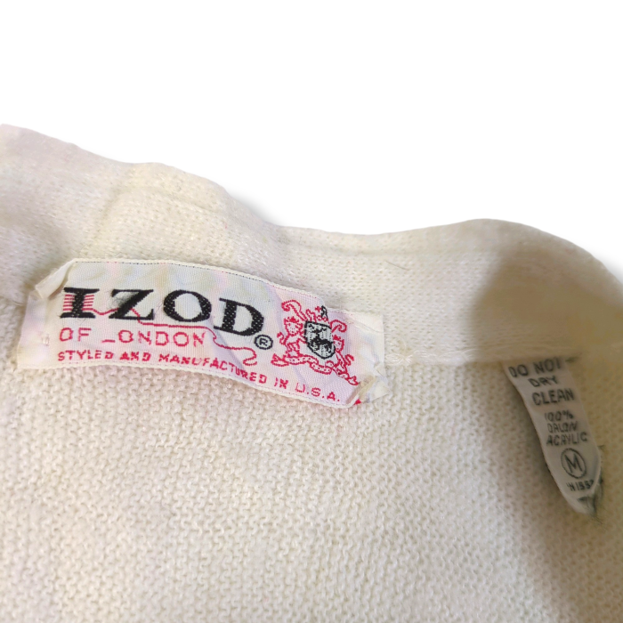 [121] 60sタグ IZOD LACOSTE アイゾッド ラコステ カーディガン ホワイト美品 M | Vintage.City 古着屋、古着コーデ情報を発信