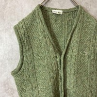 LACOSTE wool knit vest size 3 (M相当）配送A　ラコステ　ウールニットベスト　くるみボタン　90's | Vintage.City 빈티지숍, 빈티지 코디 정보