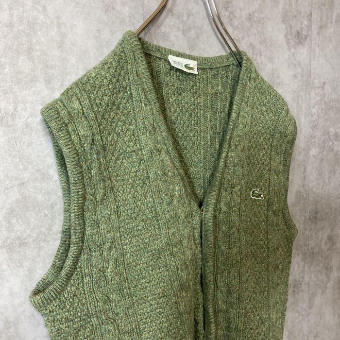LACOSTE wool knit vest size 3 (M相当）配送A　ラコステ　ウールニットベスト　くるみボタン　90's | Vintage.City 빈티지숍, 빈티지 코디 정보