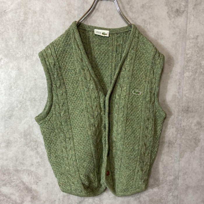 LACOSTE wool knit vest size 3 (M相当）配送A　ラコステ　ウールニットベスト　くるみボタン　90's | Vintage.City 古着屋、古着コーデ情報を発信