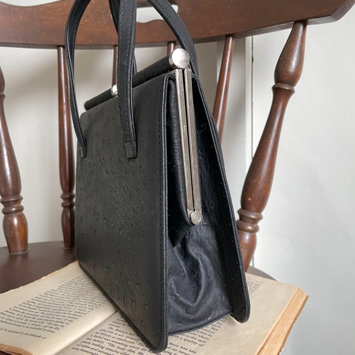 deadstock ostrich handbag 〈レトロ古着 デッドストック オーストリッチ ハンドバッグ 黒〉 | Vintage.City 빈티지숍, 빈티지 코디 정보