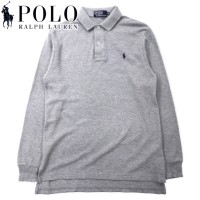 Polo by Ralph Lauren 長袖 ポロシャツ M グレー コットン 鹿の子 スモールポニー刺繍 | Vintage.City 古着屋、古着コーデ情報を発信