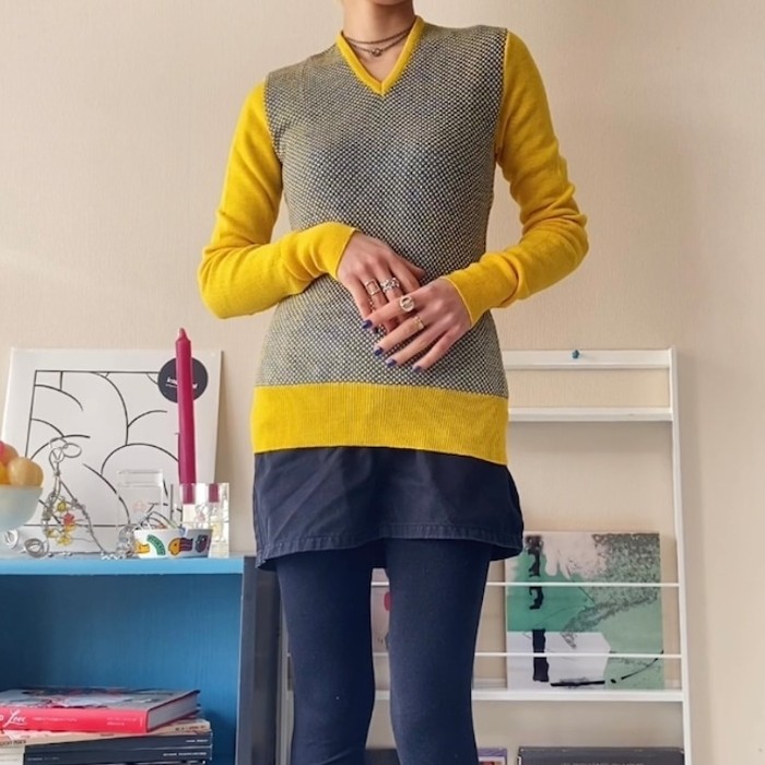 benetton | yellow knit shirt【Italy】 | Vintage.City 古着屋、古着コーデ情報を発信