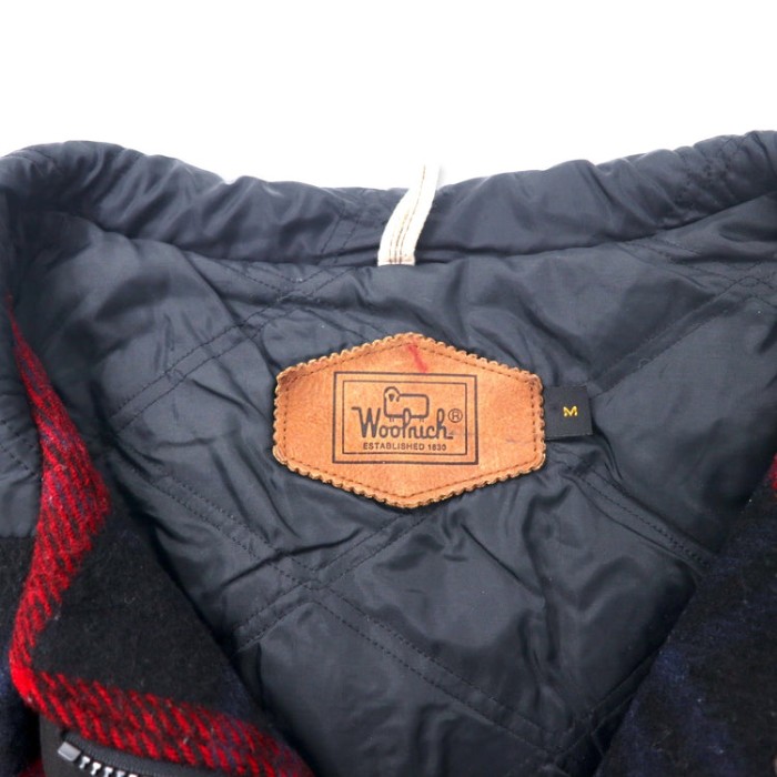 Woolrich USA製 90年代 フーデッド メルトン オーバーコート M レッド タータンチェック ウール キルティングライナー | Vintage.City 古着屋、古着コーデ情報を発信