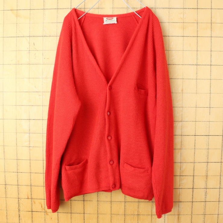 60s 70s USA FIRM KNIT Giner Outerwear ウール ニット カーディガン