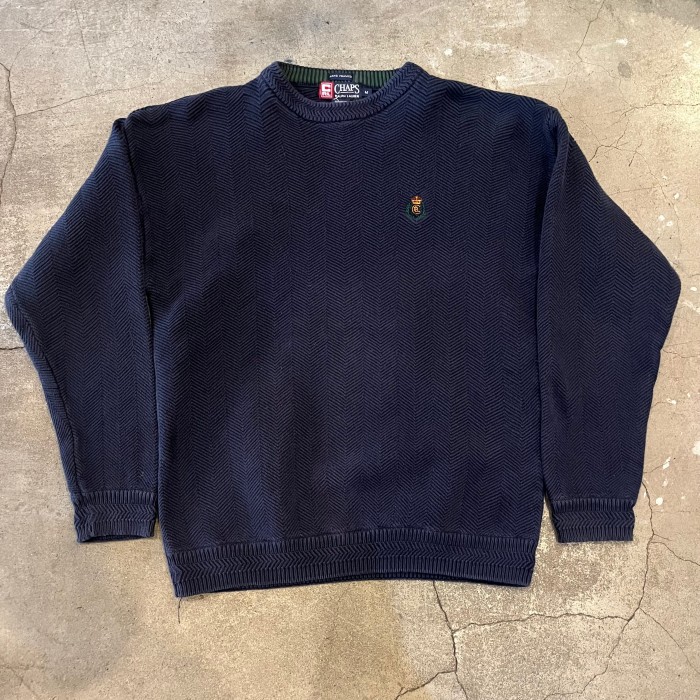 CHAPS Ralph Lauren cotton plain knit | Vintage.City 古着屋、古着コーデ情報を発信