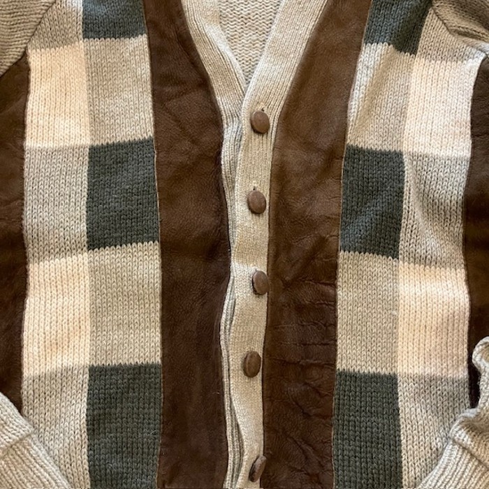 70s CAMPUS leather＆wool cardigan | Vintage.City 古着屋、古着コーデ情報を発信
