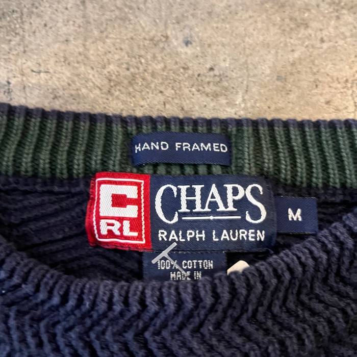 CHAPS Ralph Lauren cotton plain knit | Vintage.City 古着屋、古着コーデ情報を発信