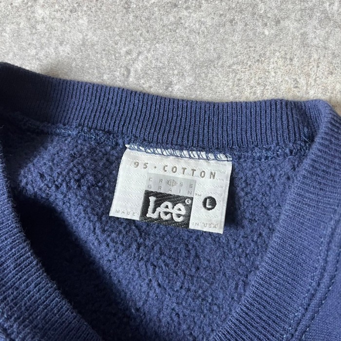 90s USA製 Lee ロゴ 刺繍 RWタイプ スウェット トレーナー L / 90年代 アメリカ製 オールド リバース リー ネイビー | Vintage.City 古着屋、古着コーデ情報を発信