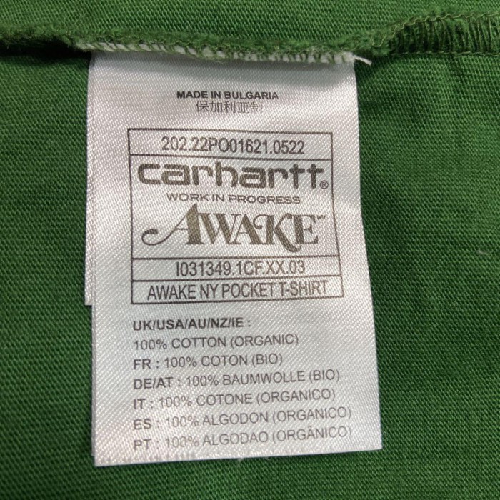 Carhartt ✖️ AWAKE NY embroidery T-shirt size M 配送A カーハート　背面ゴツ刺繍ロゴ | Vintage.City 古着屋、古着コーデ情報を発信