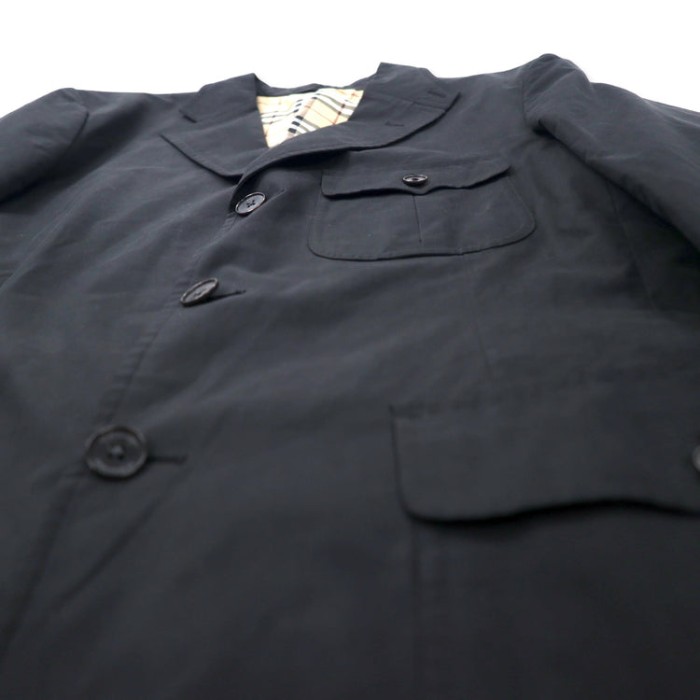 BURBERRY ピーチスキン 3B テーラードジャケット M ブラック コットン 日本製 | Vintage.City 古着屋、古着コーデ情報を発信
