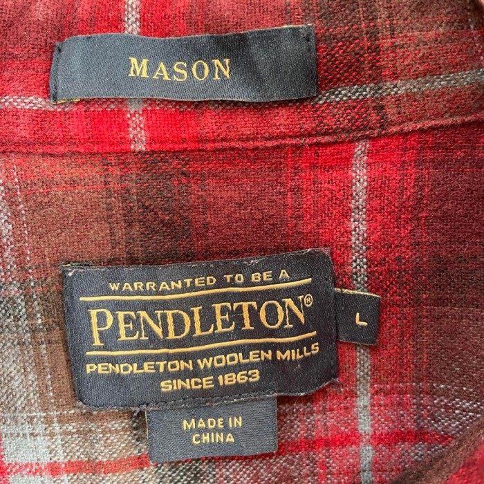 PENDLETON shadow check B.D. shirt size L 配送C　ペンドルトン　ボタンダウン　チェックシャツ | Vintage.City 古着屋、古着コーデ情報を発信