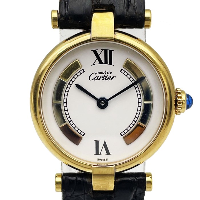 Cartier カルティエ レディース腕時計 マストヴァンドーム ヴェルメイユ トリニティ QZ 925 GP レザーベルト ゴールド ブラック | Vintage.City 古着屋、古着コーデ情報を発信