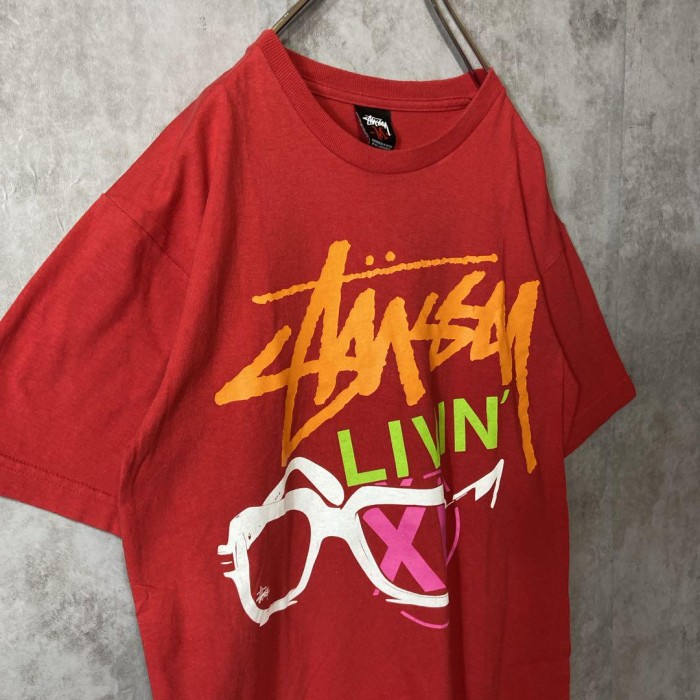 STUSSY 00's  glasses print T-shirt size M 配送A　ステューシー　ビッグロゴ　眼鏡デザイン　メキシコ製 | Vintage.City 古着屋、古着コーデ情報を発信