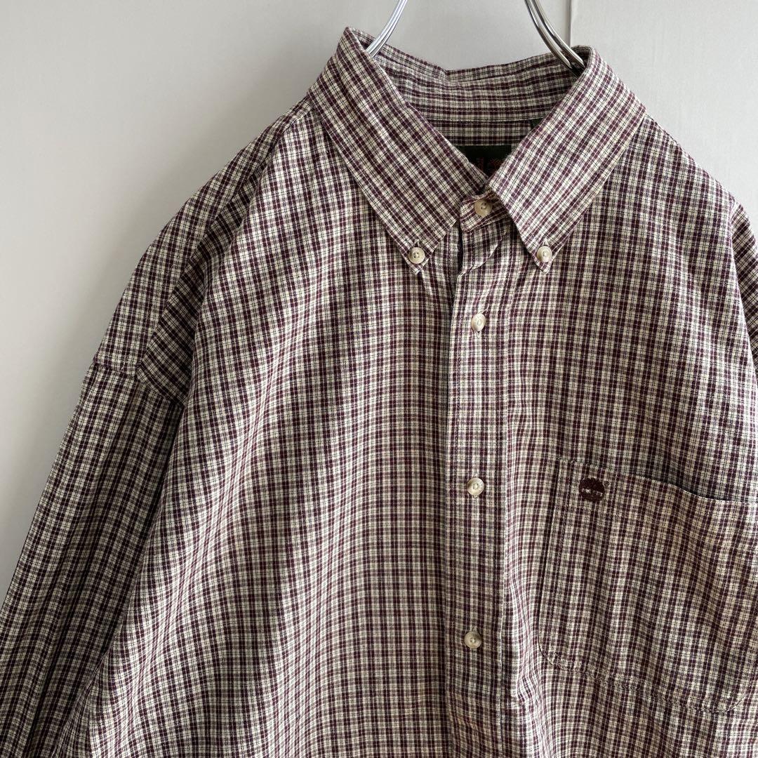 Timberland logo B.D. check shirt size L 配送C