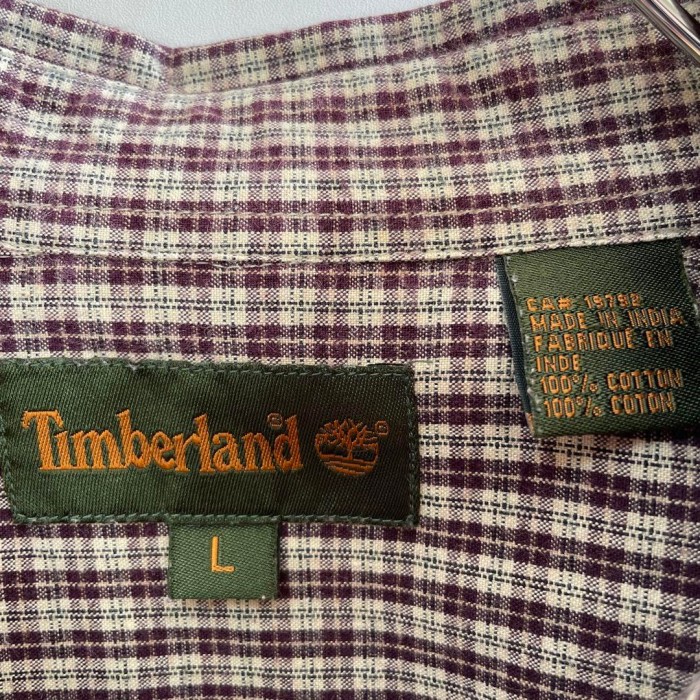 Timberland logo B.D. check shirt size L 配送C ティンバーランド　刺繍ロゴ　ギンガムチェックシャツ | Vintage.City 古着屋、古着コーデ情報を発信