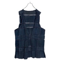 80-90s vintage square design patchwork suede vest | Vintage.City 빈티지숍, 빈티지 코디 정보