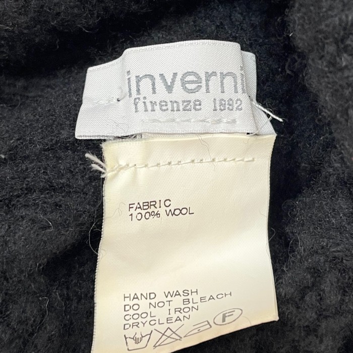MADE IN ITALY製 inverni ポンポン付きウールケーブルニット帽 ブラック Fサイズ | Vintage.City 古着屋、古着コーデ情報を発信