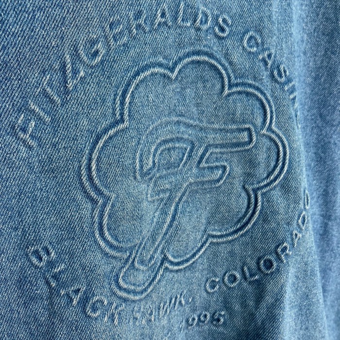 90s FITZGERALDS CASINO logo embossed denim jacket | Vintage.City 古着屋、古着コーデ情報を発信