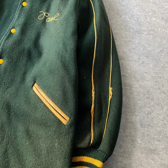 70's  Green Hornet  long stadium jacket | Vintage.City 古着屋、古着コーデ情報を発信