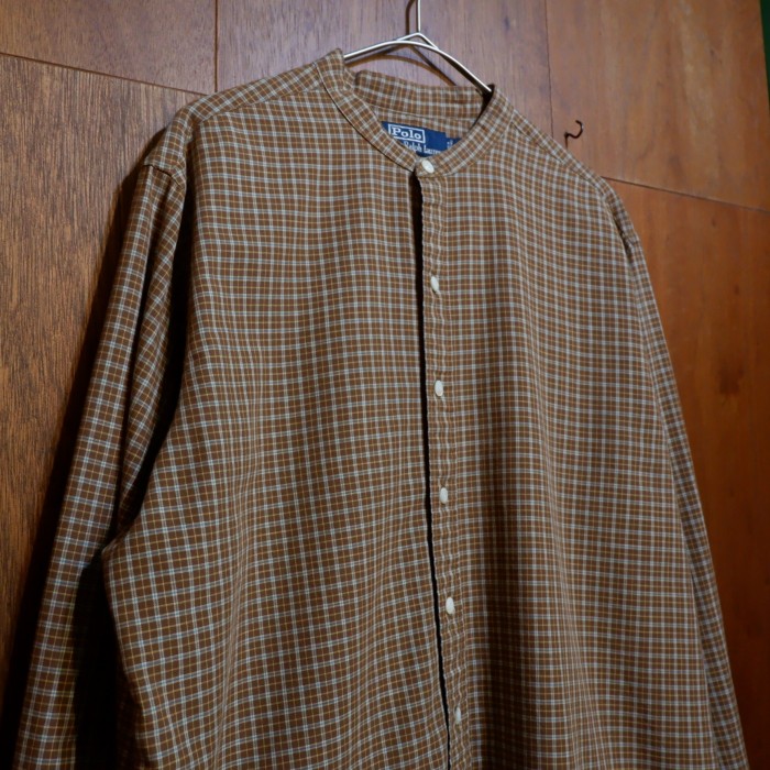 Ralph Lauren スタンドカラー チェックシャツ | Vintage.City 古着屋、古着コーデ情報を発信