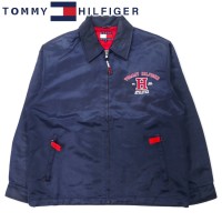 TOMMY HILFIGER 90年代 スポーツジャケット ナイロンジャケット M ネイビー 両面ロゴ刺繍 | Vintage.City 古着屋、古着コーデ情報を発信