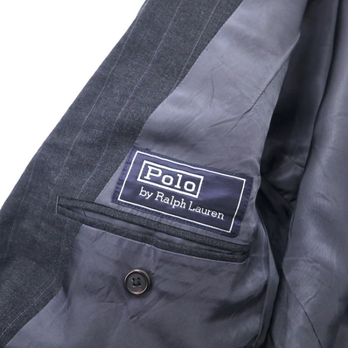Polo by Ralph Lauren 2B スーツ セットアップ 175 グレー ストライプ ウール サスペンダーボタン 日本製 | Vintage.City 古着屋、古着コーデ情報を発信