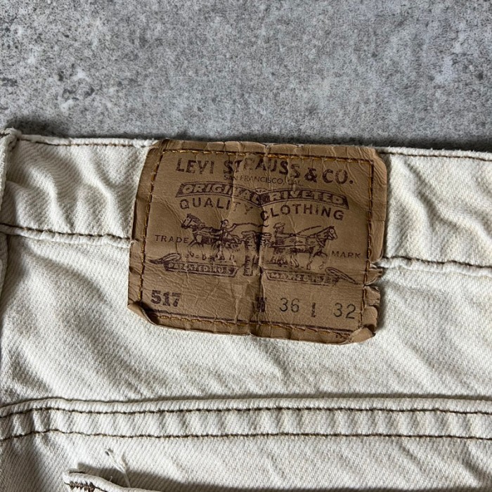 90s USA製 Levis 517 フレア カラー デニム パンツ 36 32 / 90年代 アメリカ製 リーバイス オールド ジーンズ 生成り | Vintage.City 古着屋、古着コーデ情報を発信
